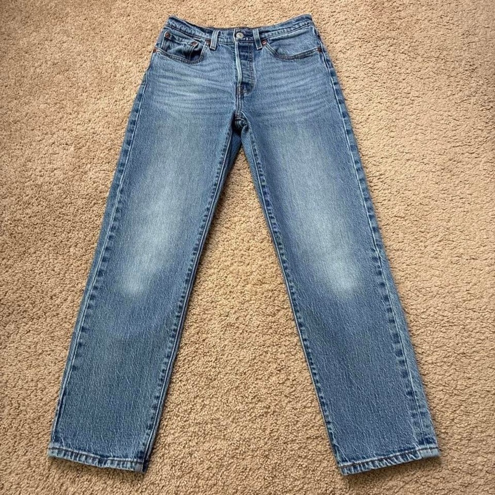 Levi's Premium 501 Blue Denim Straight Leg Jeans size 26